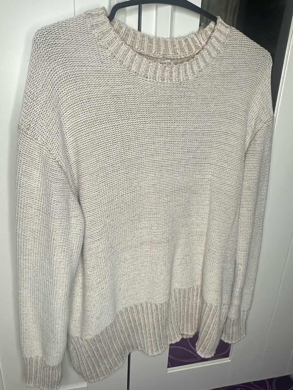 American Eagle Outfitters Cream Knit Crewneck Sweater
